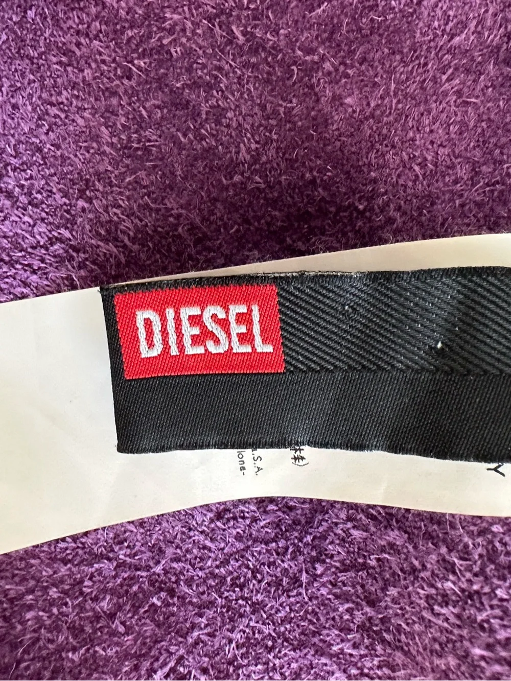 Vintage Diesel Purple Suede Wrap Belt with Brown Leather Buckle 100% leather y2k